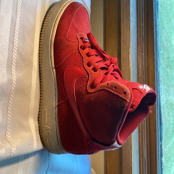 Red Nike Air Force ones AF1 men’s size 9 good condition - Picture 9 of 10